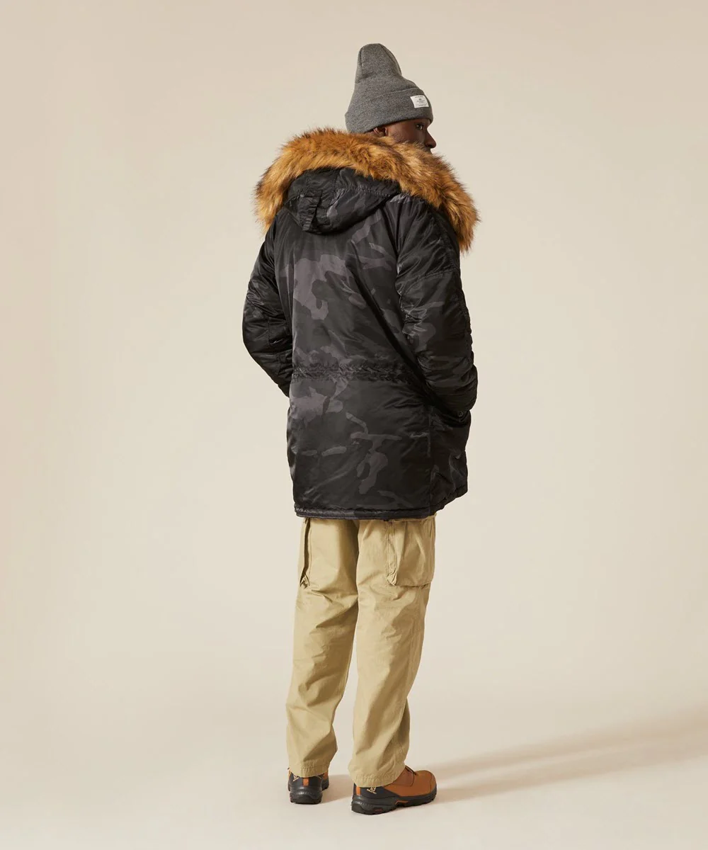 Alpha Industries Slim Fit N-3B Parka - Black Woodland Camo - Image 3