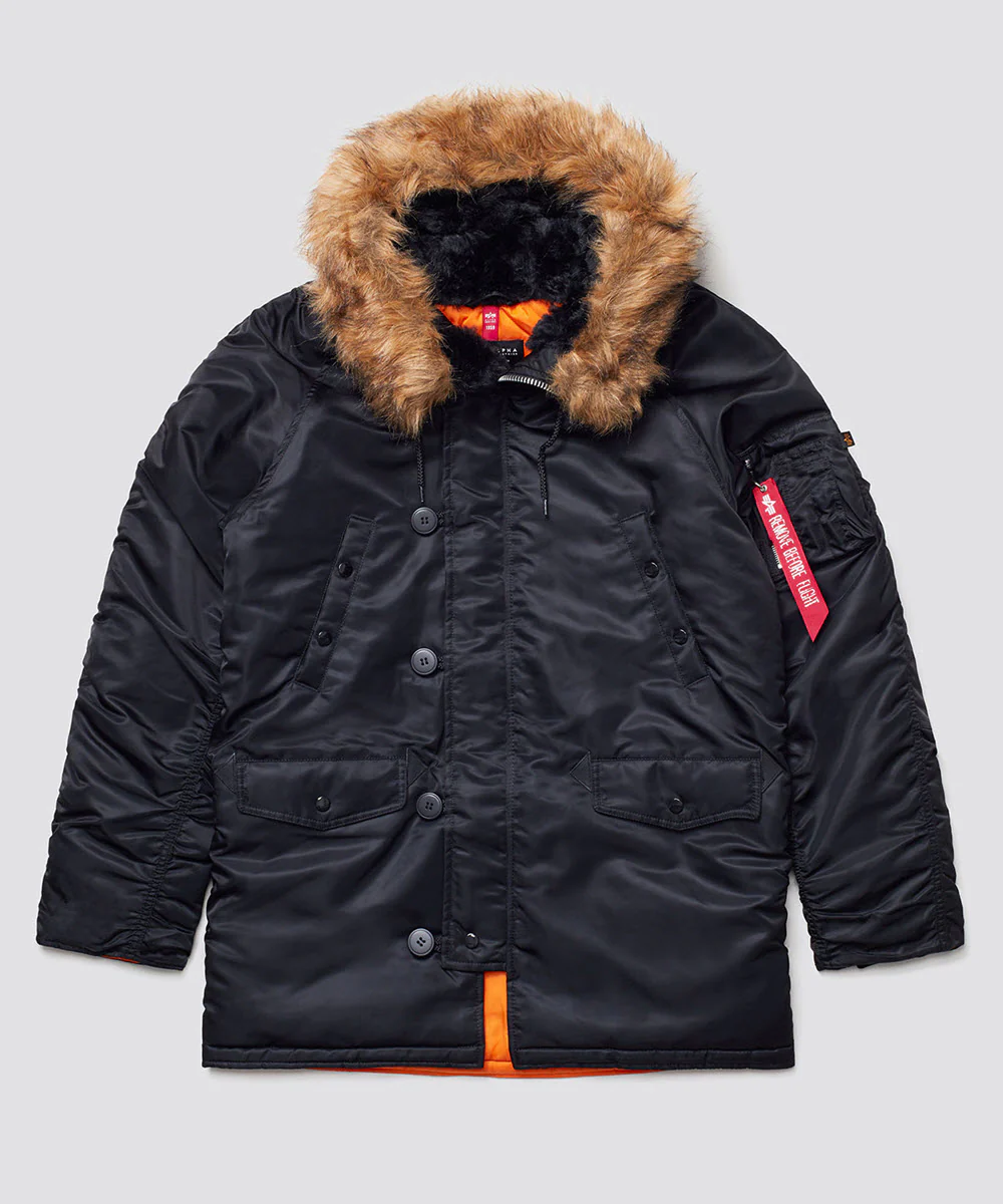 Alpha Industries Men's Slim Fit N-3B Parka - Black - Image 3