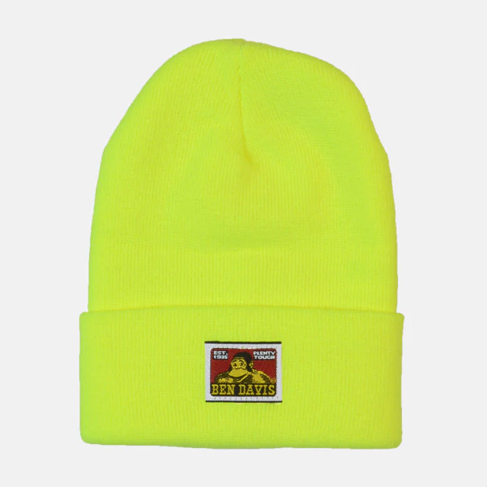 Ben Davis Logo Knit Beanie - Bright Yellow