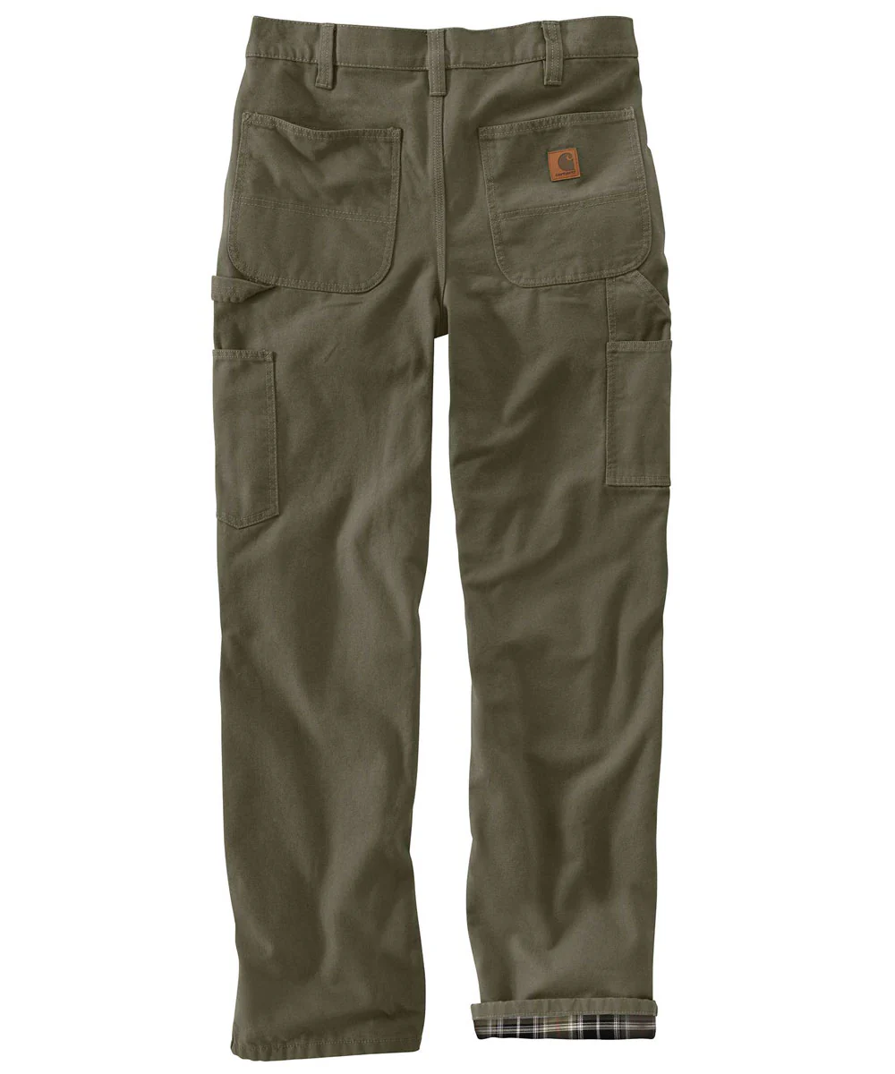 Carhartt B111 Washed Duck Flannel-Lined Work Dungaree - Moss - Image 3
