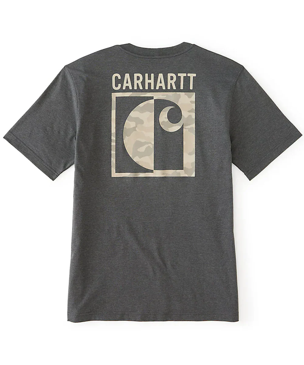 Carhartt Irvine Relaxed Block Camo T-Shirt - Carbon Heather
