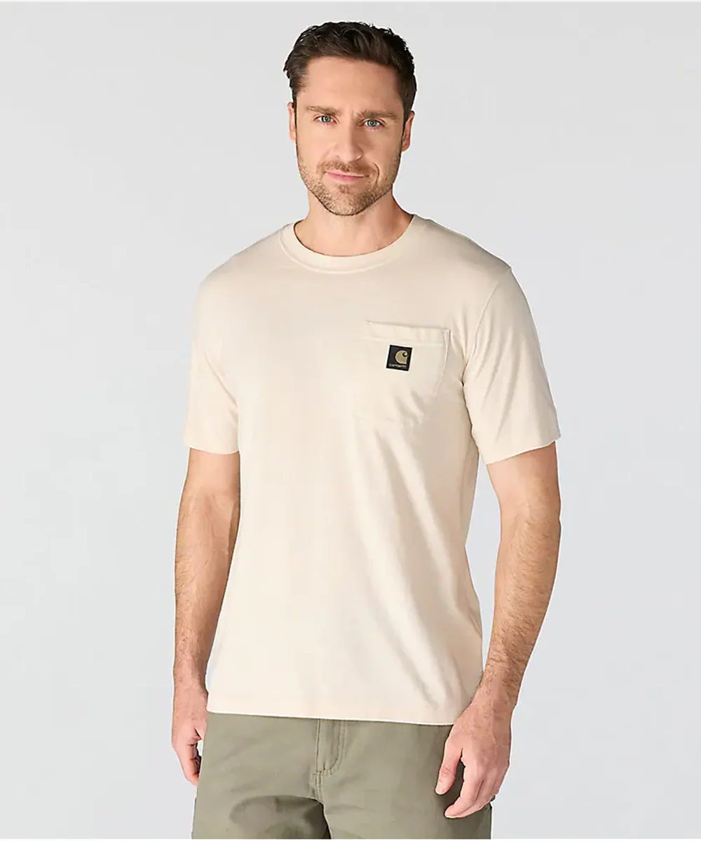 Carhartt Irvine Relaxed Camo Rivet T-Shirt - Oat Milk - Image 3