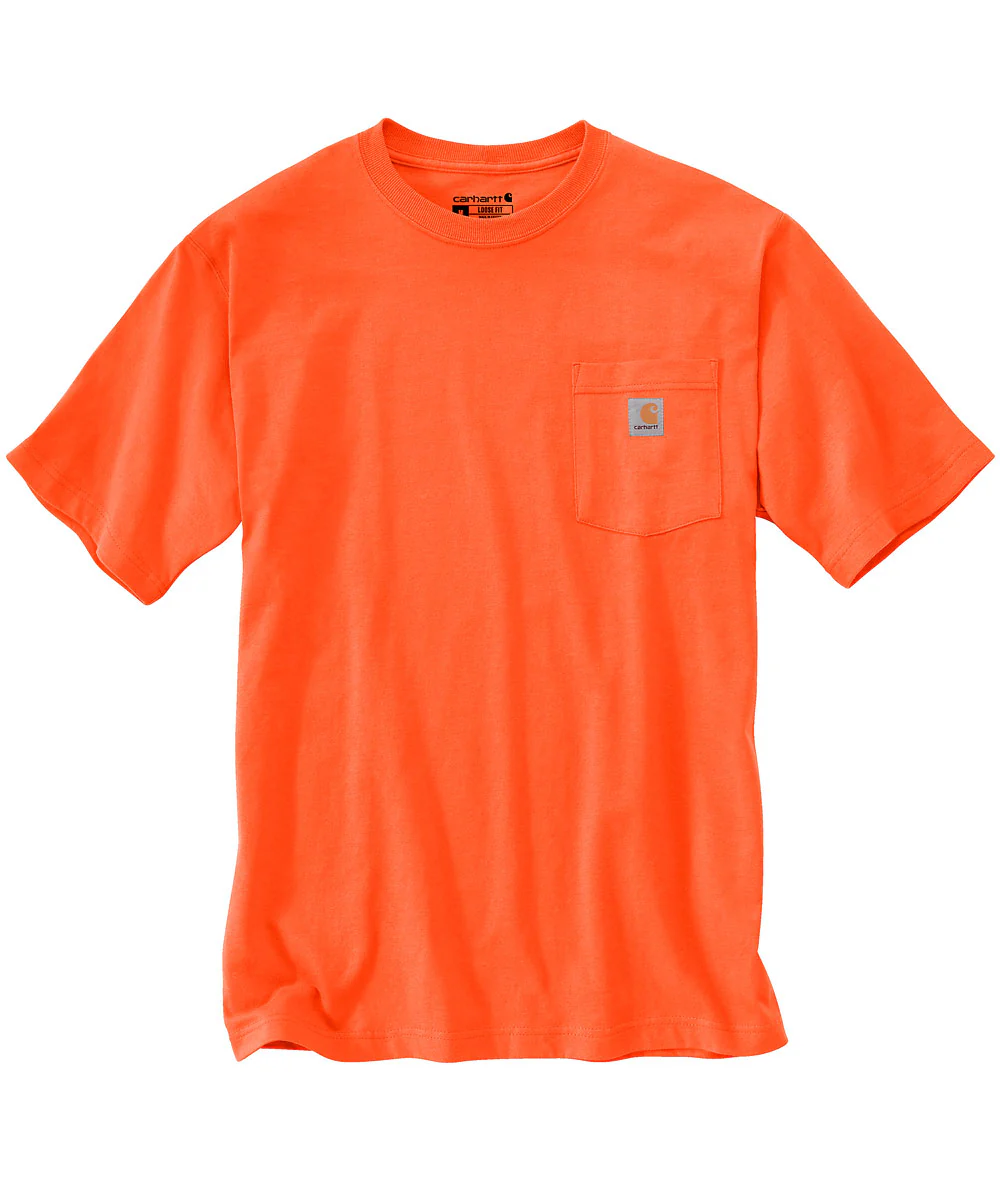 Carhartt K87 Workwear Pocket T-Shirt - Bright Orange - Image 2