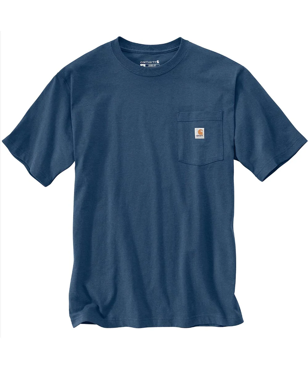 Carhartt K87 Workwear Pocket T-Shirt - Deep Ocean Heather - Image 2