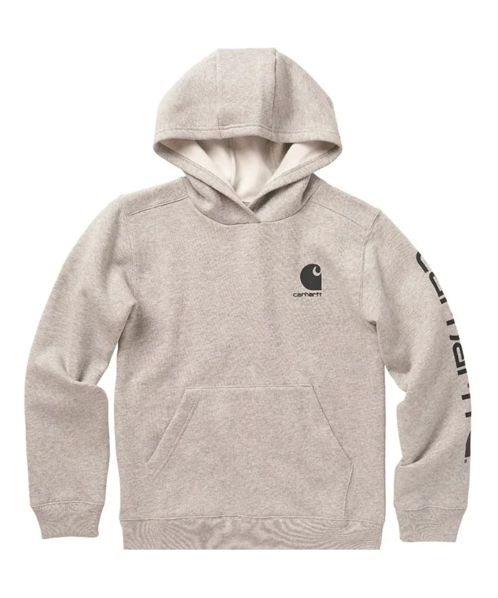 Carhartt Kids Logo Hoodie - Heather Grey