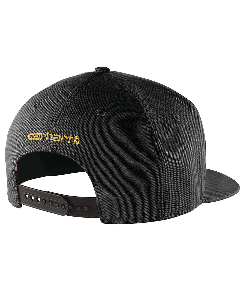 Carhartt Men's Firm Duck Flat Brim Cap - Black - Image 2