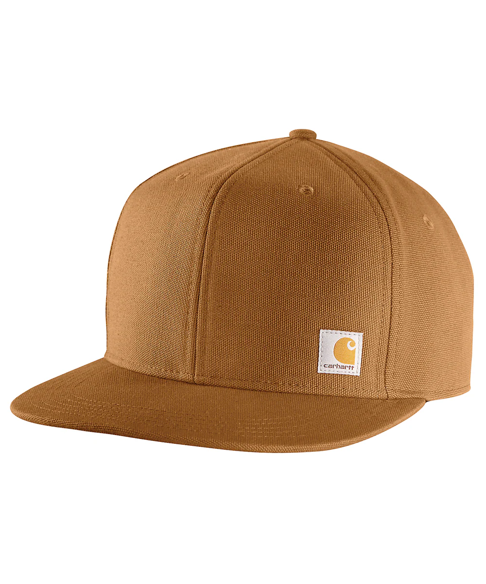 Carhartt Men's Firm Duck Flat Brim Cap - Carhartt Brown