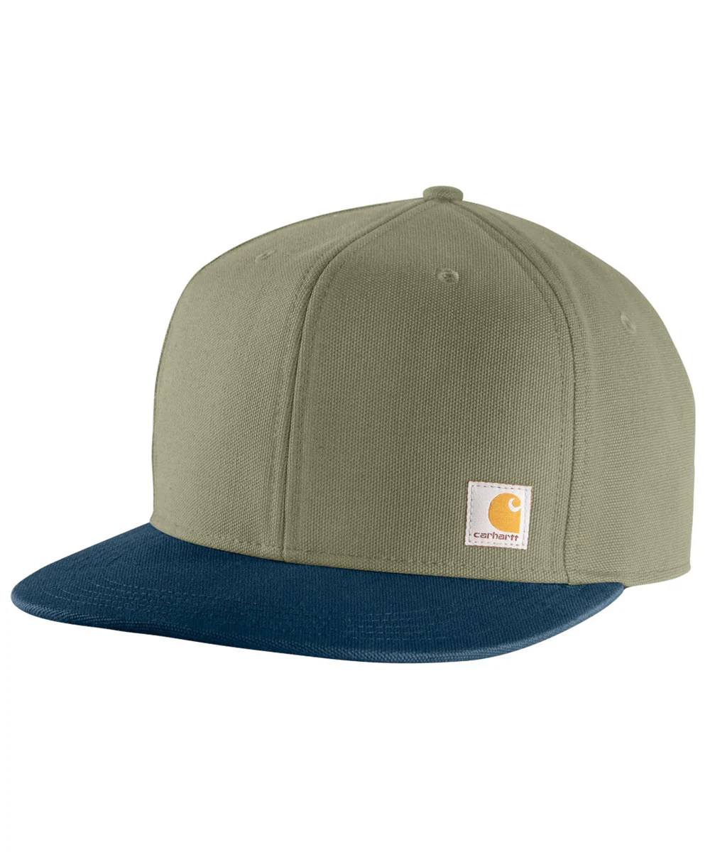 Carhartt Men's Firm Duck Flat Brim Cap - Dusty Olive