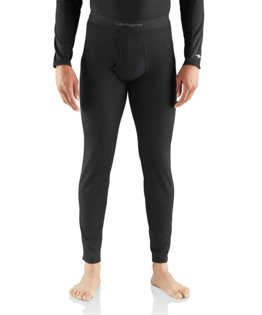 Carhartt Men's Force Midweight Waffle Base Layer Bottom - Black