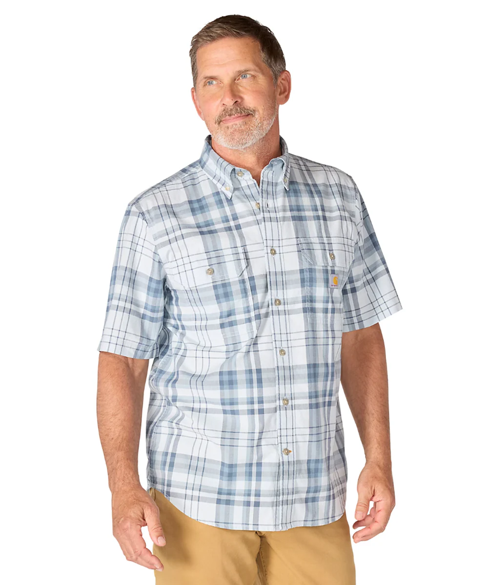 Carhartt Men's Fort Chambray Plaid Shirt - Blue Aura