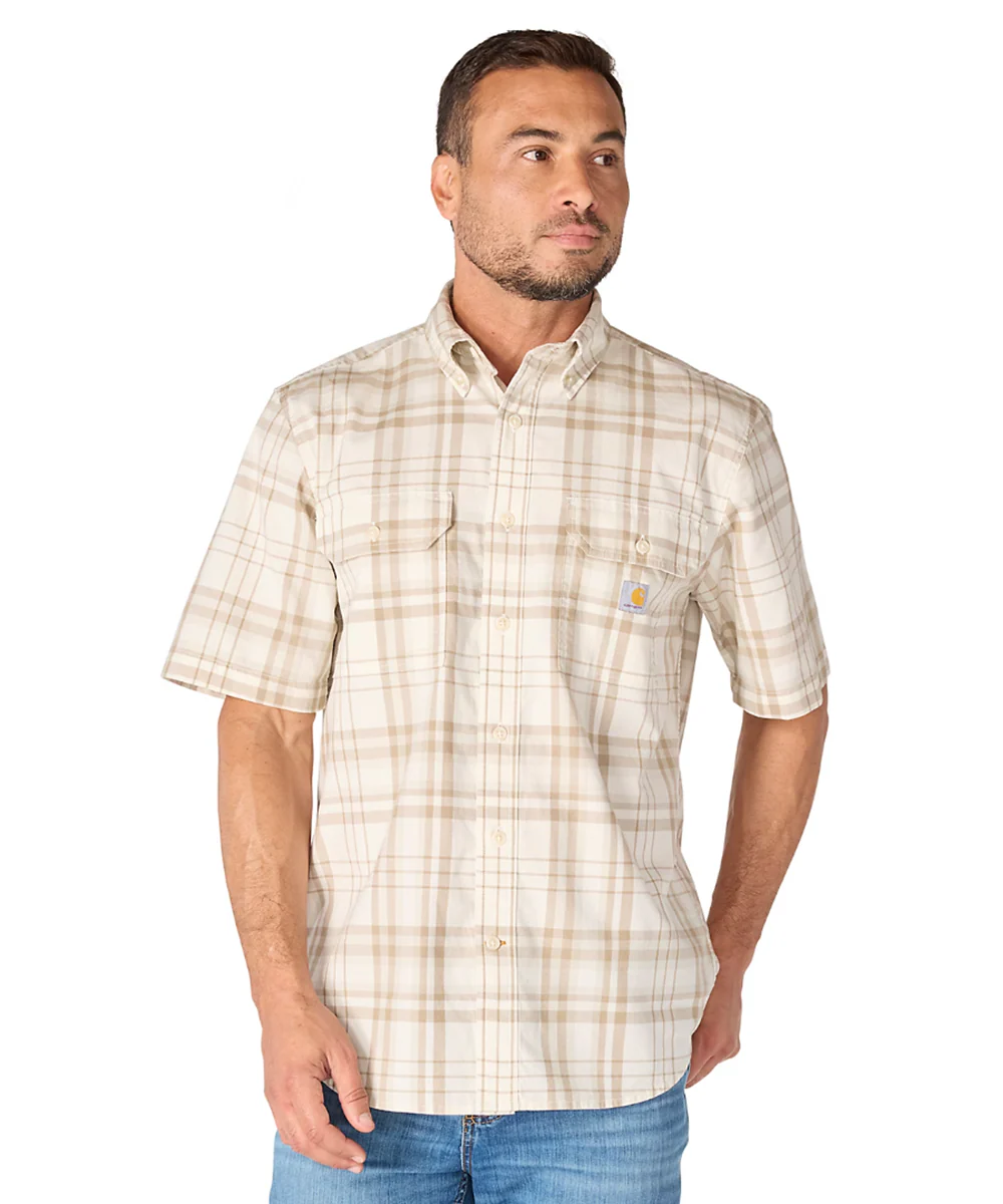 Carhartt Men's Fort Chambray Plaid Shirt - Eggshell
