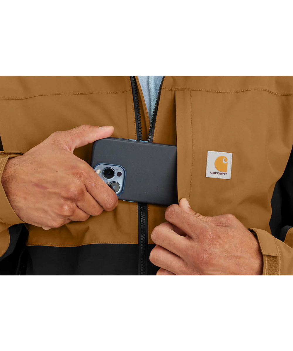 Carhartt Men's Storm Defender Packable Jacket - Brown/Black - Image 4