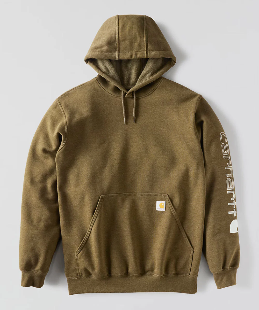 Carhartt Midweight Logo Hooded Sweatshirt - Burnished Logs - Image 2