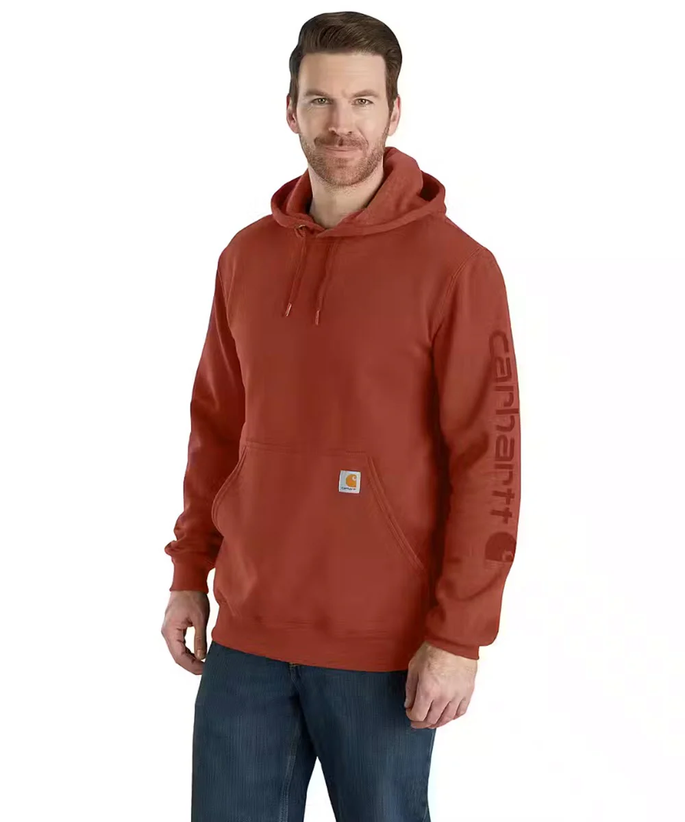 Carhartt Midweight Logo Hooded Sweatshirt - Saddle Red