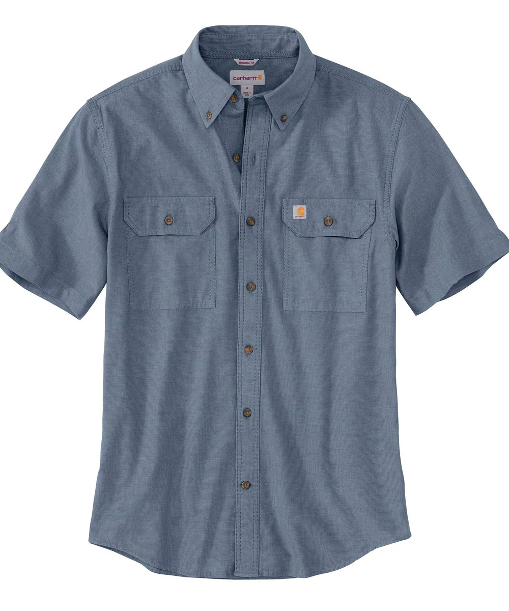 Carhartt Men's Short Sleeve Chambray Shirt - Denim Blue Chambray - Image 2