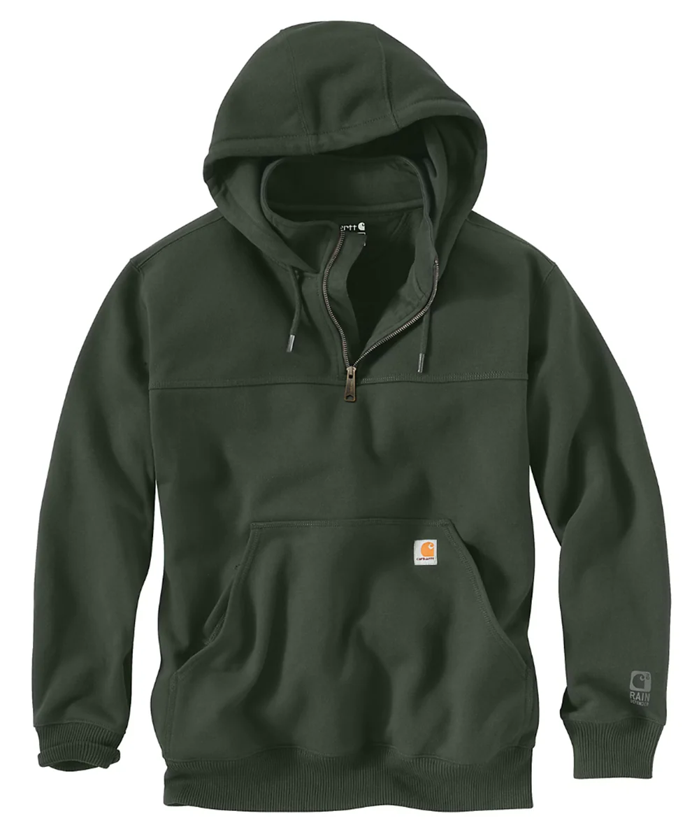 Carhartt Paxton Heavyweight Hooded 1/4-Zip Sweatshirt - Forestry Green - Image 2
