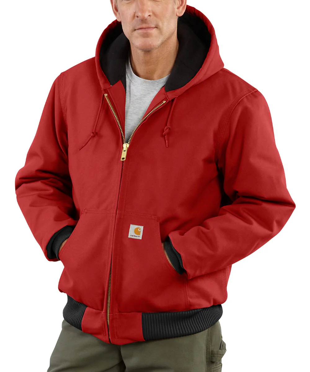 Carhartt Quilt-Flannel Lined Duck Active Jac - Industry Red