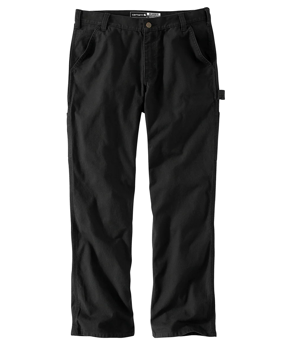 Carhartt Men’s Rugged Flex Relaxed Fit Duck Dungaree - Black - Image 2