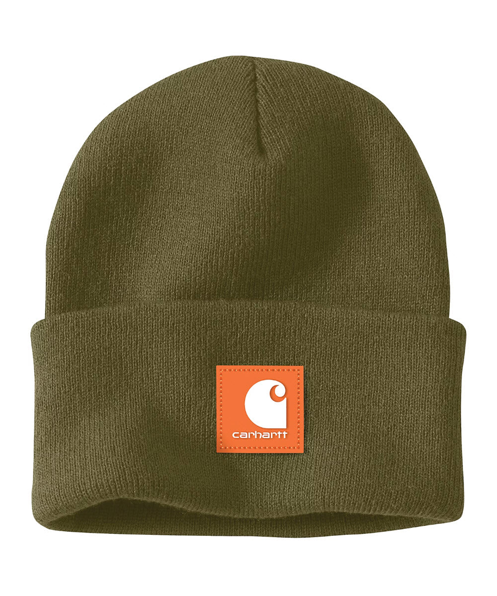 Carhartt Rubber Patch Knit Beanie - Dark Bronzed Green