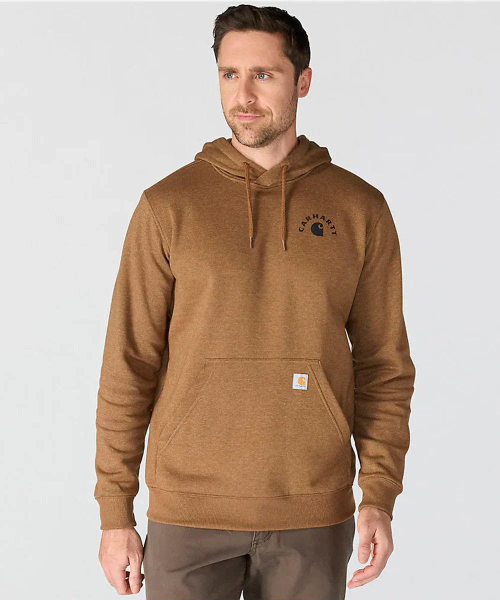 Carhartt Sawyer Work Hoodie Sweatshirt - Red Duck Heather - Image 2