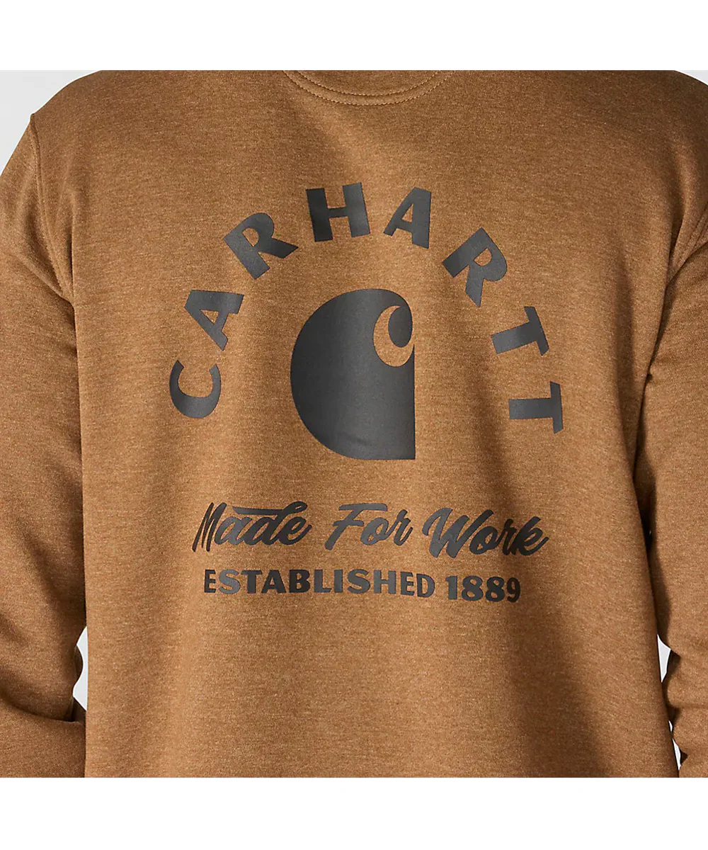 Carhartt Sawyer Work Hoodie Sweatshirt - Red Duck Heather - Image 3