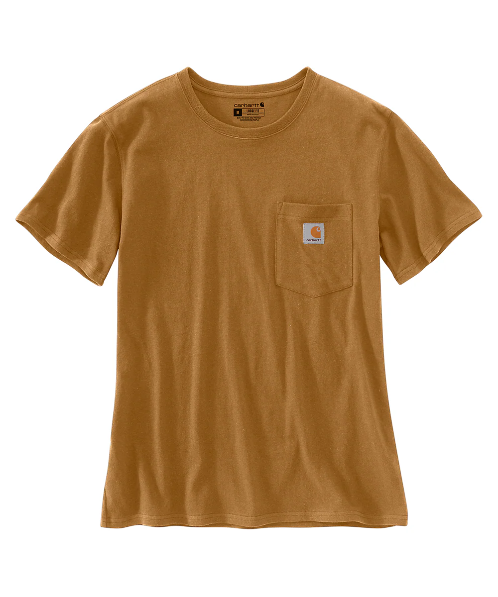 Carhartt Women’s WK87 Short Sleeve Pocket T-Shirt - Carhartt Brown - Image 2