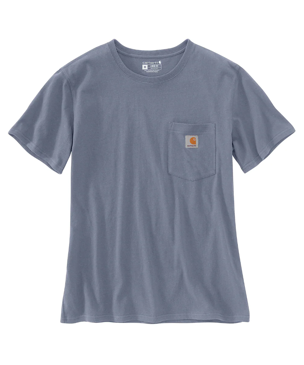 Carhartt Women’s WK87 Short Sleeve Pocket T-Shirt - Wisteria Heather - Image 2