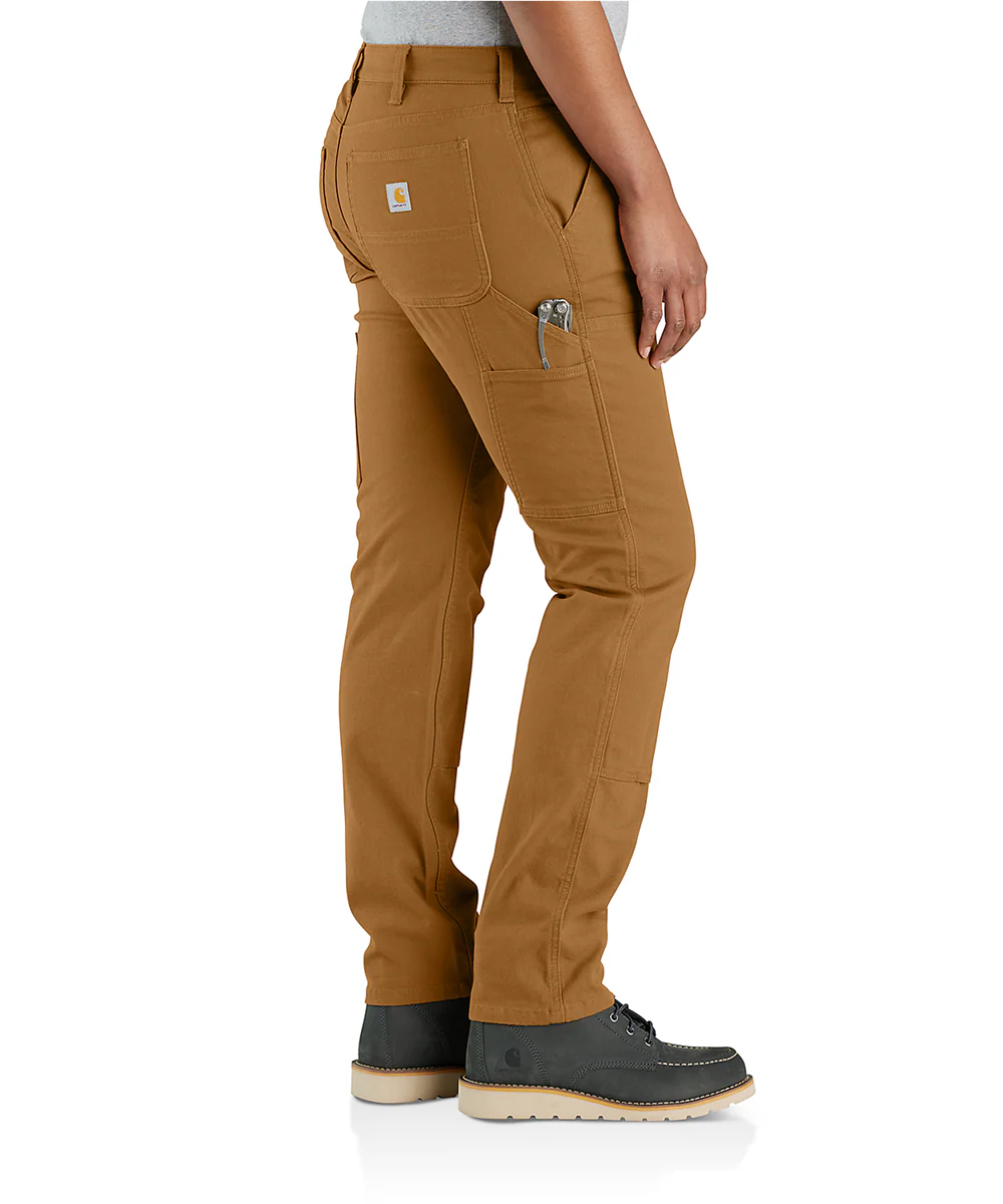 Carhartt Women's Relaxed Fit Double Front Canvas Work Pants - Carhartt Brown - Image 3