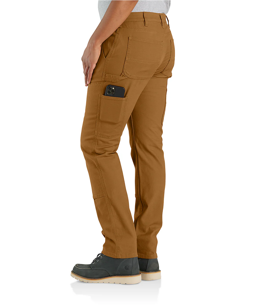 Carhartt Women's Relaxed Fit Double Front Canvas Work Pants - Carhartt Brown - Image 4