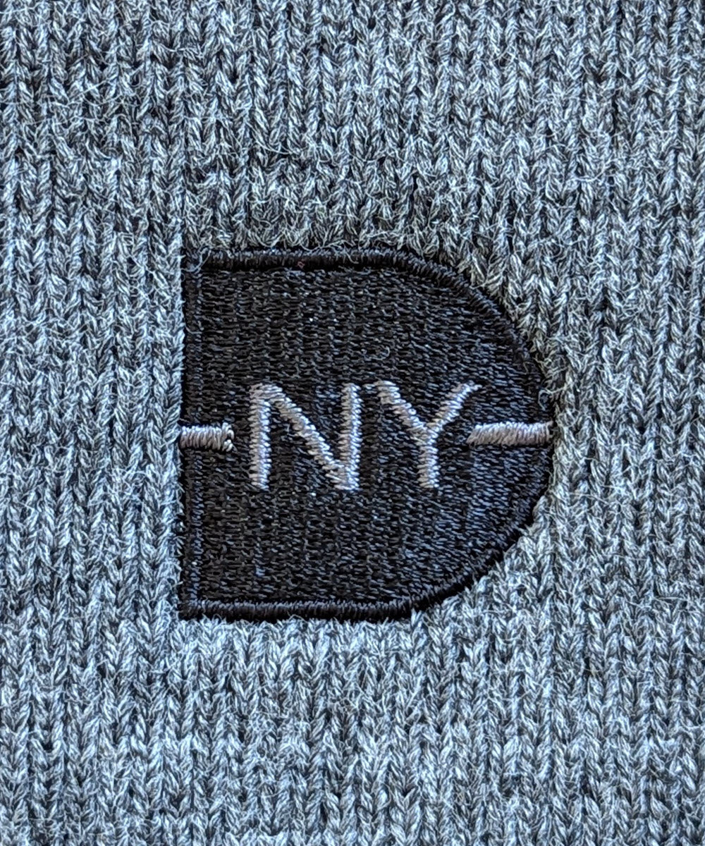 Dave's New York Embroidered Iconic Logo Beanie - Charcoal Heather - Image 2
