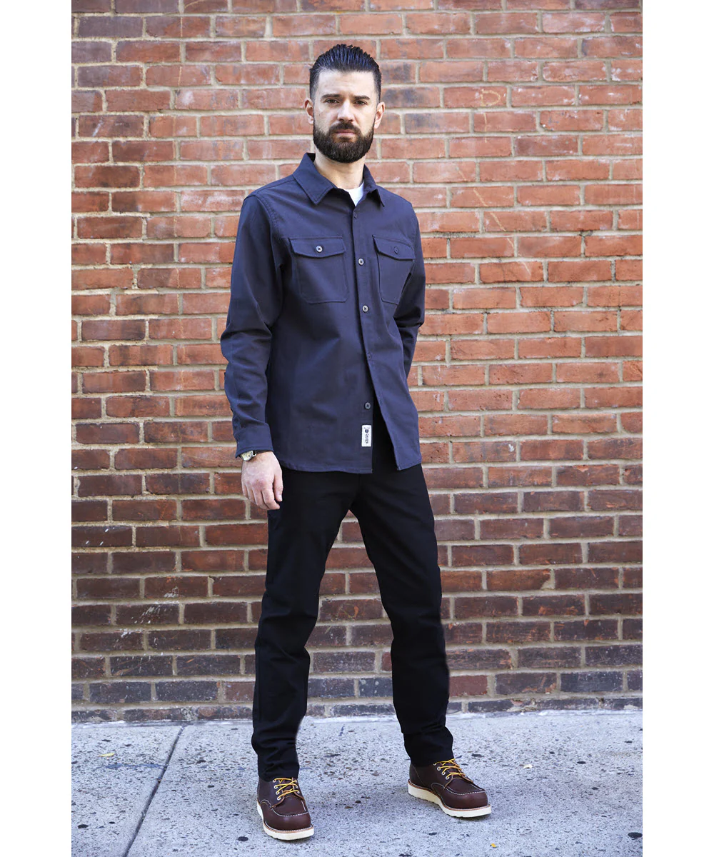 Dave's New York Everyday Canvas Long Sleeve Shirt - Grey - Image 4