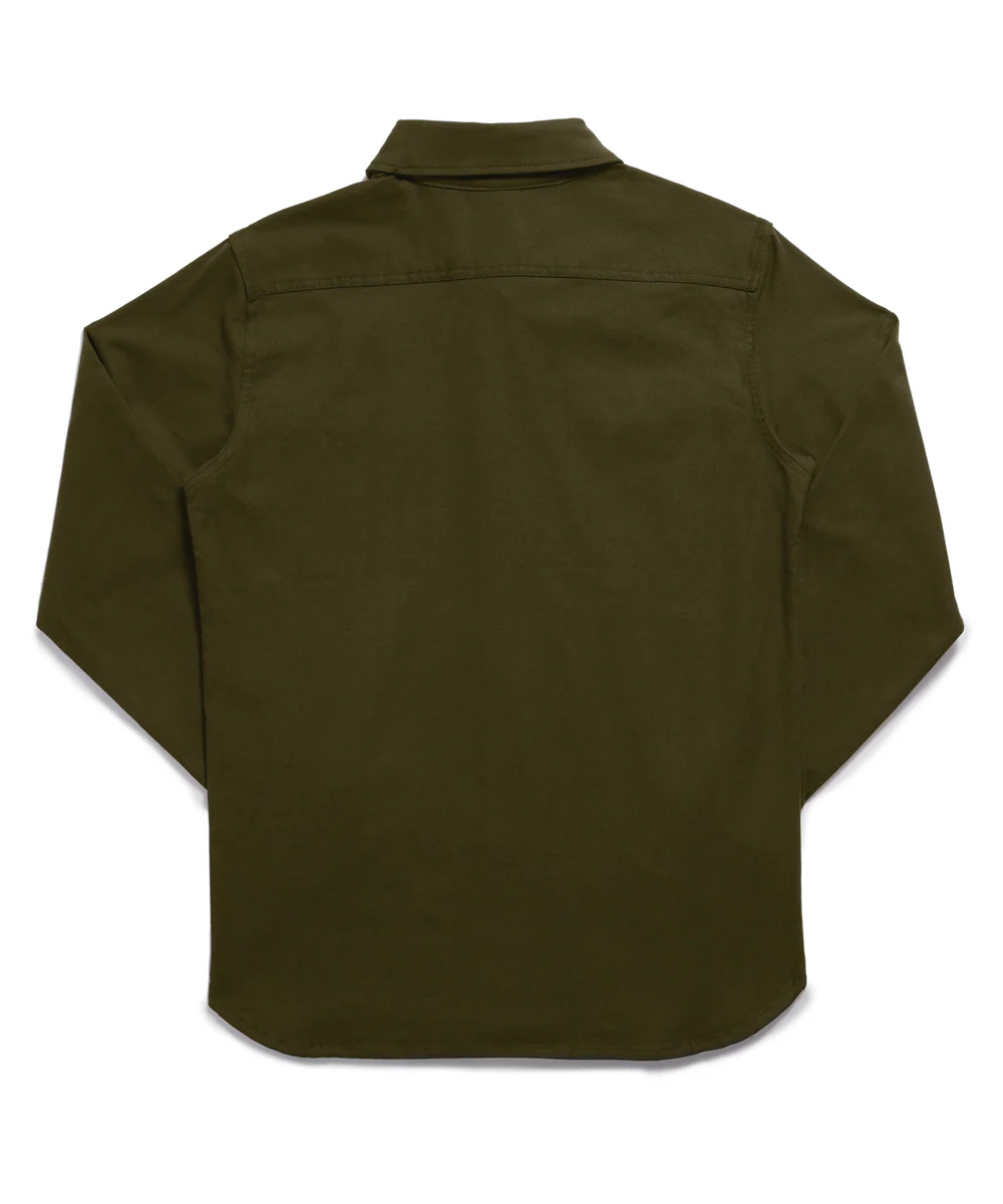 Dave's New York Everyday Canvas Long Sleeve Shirt - Olive - Image 2