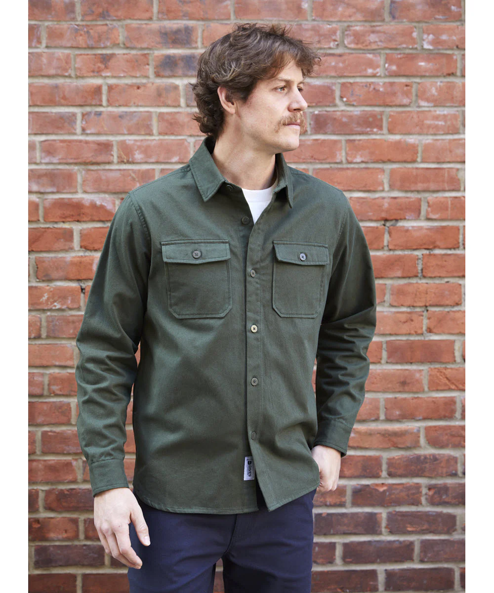 Dave's New York Everyday Flannel Long Sleeve Shirt - Olive - Image 2