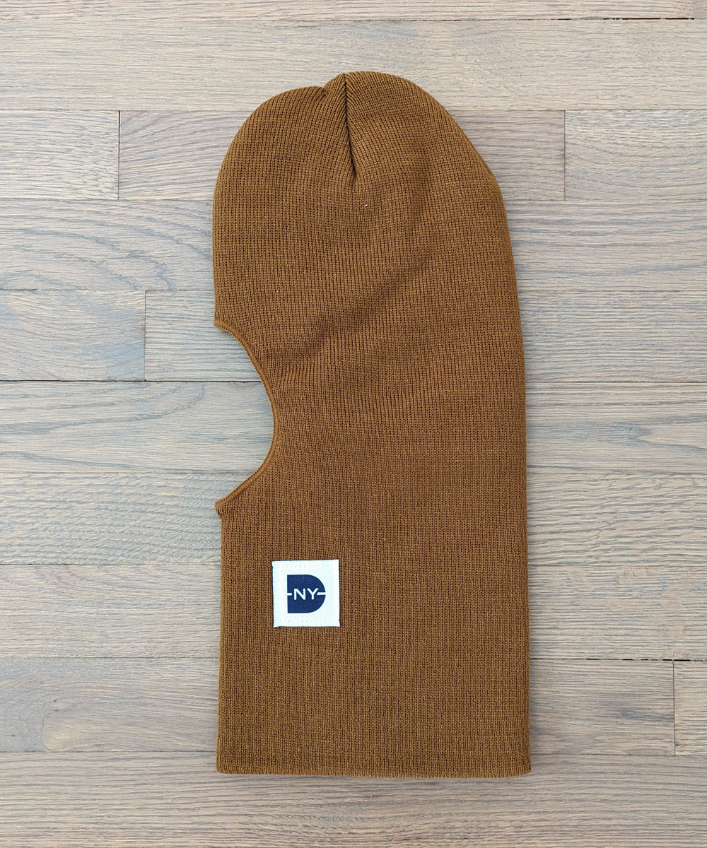 Dave's New York Iconic Logo Patch Thinsulate Face Mask - Brown