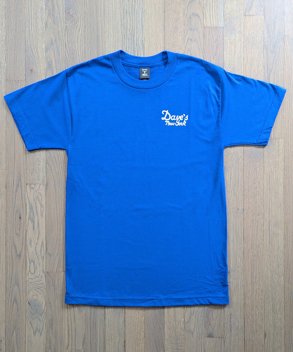 Dave's New York Vintage Logo Short Sleeve T-shirt - Royal Blue