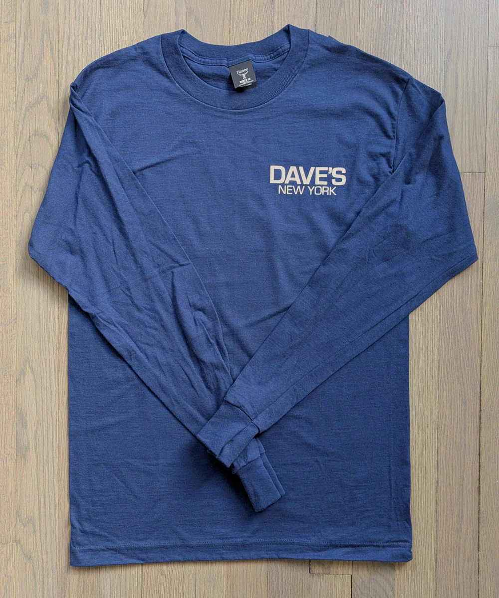 Dave's New York Work Logo Long Sleeve T-shirt - Navy