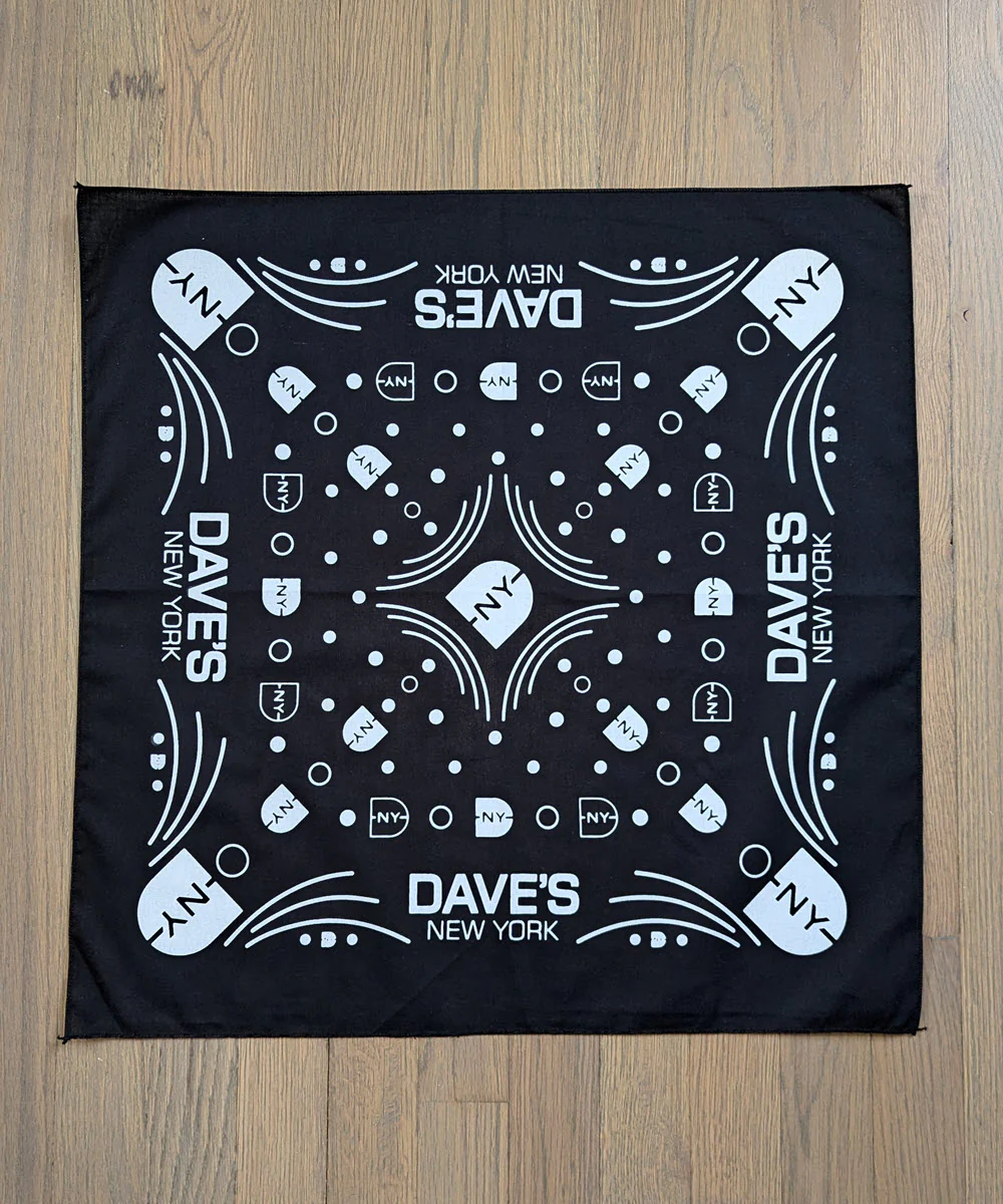 Dave's New York DNY Logo Bandana - Black