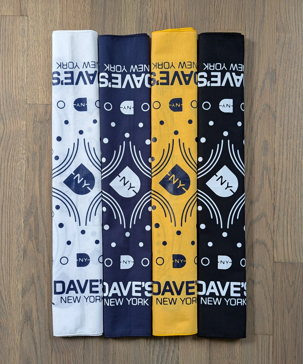 Dave's New York DNY Logo Bandana - White - Image 2
