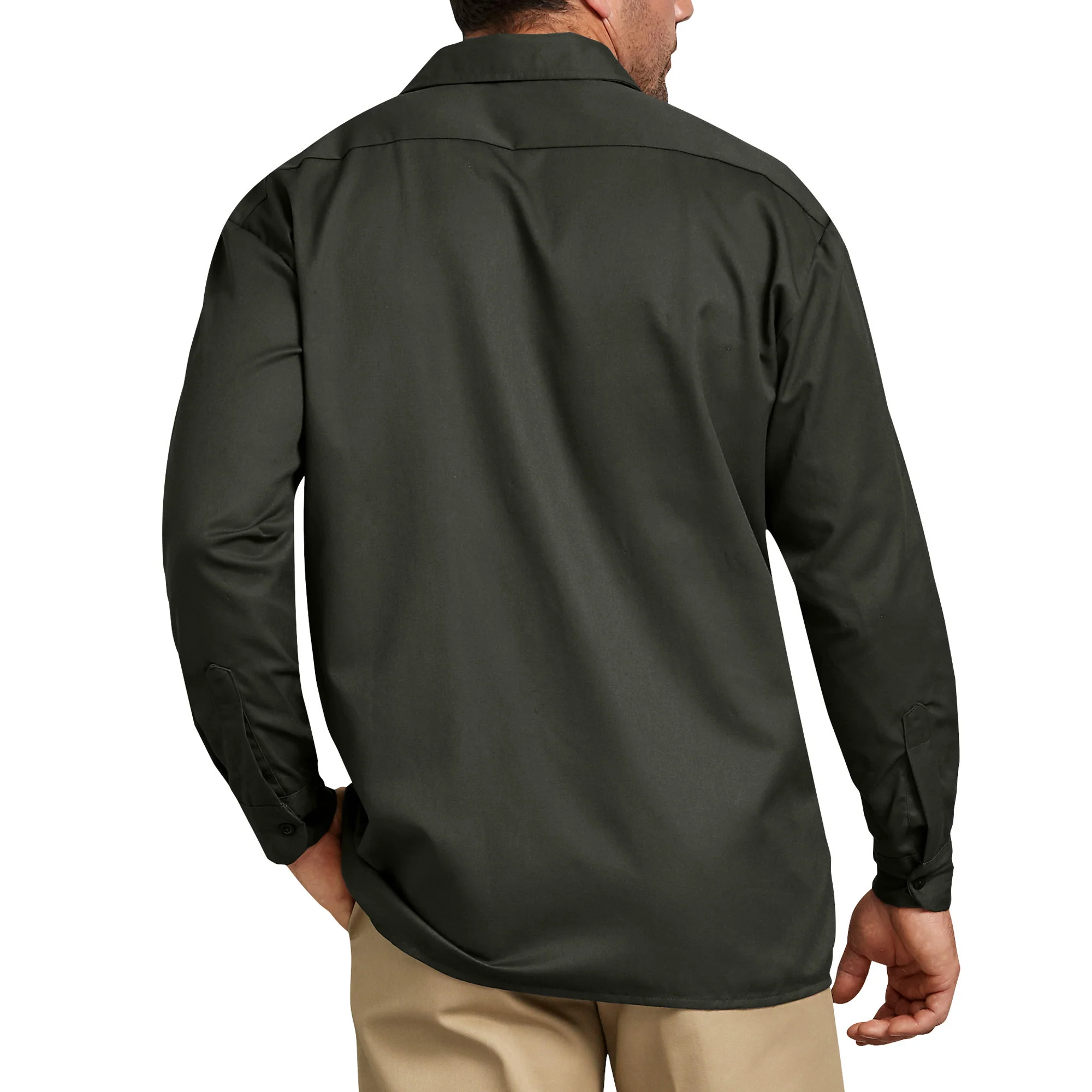 Dickies Long Sleeve Work Shirt - Olive Green - Image 2