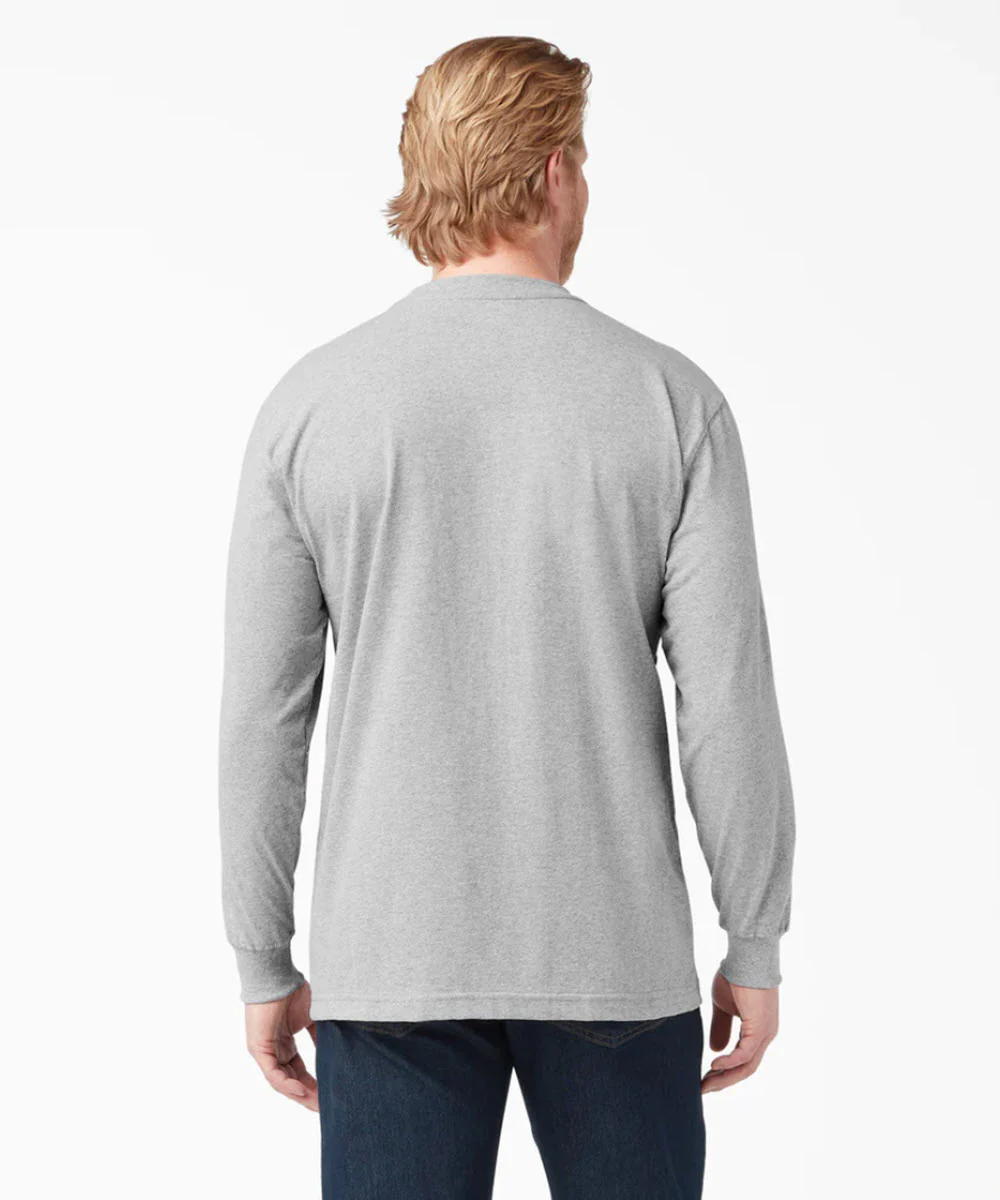 Dickies Heavyweight Long Sleeve Pocket T-shirt - Heather Grey - Image 2
