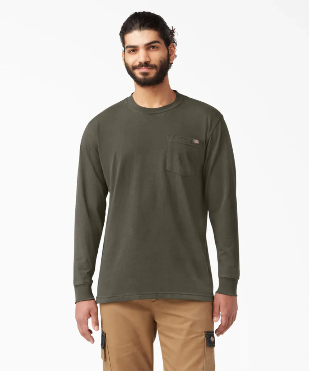 Dickies Heavyweight Long Sleeve Pocket T-shirt - Moss
