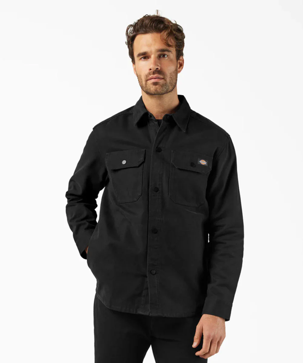 Dickies Men's Canvas Duck Shirt Jacket - Black