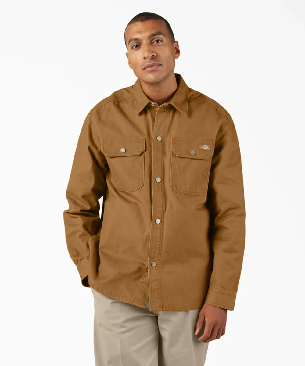Dickies Men's Canvas Duck Shirt Jacket - Brown Duck