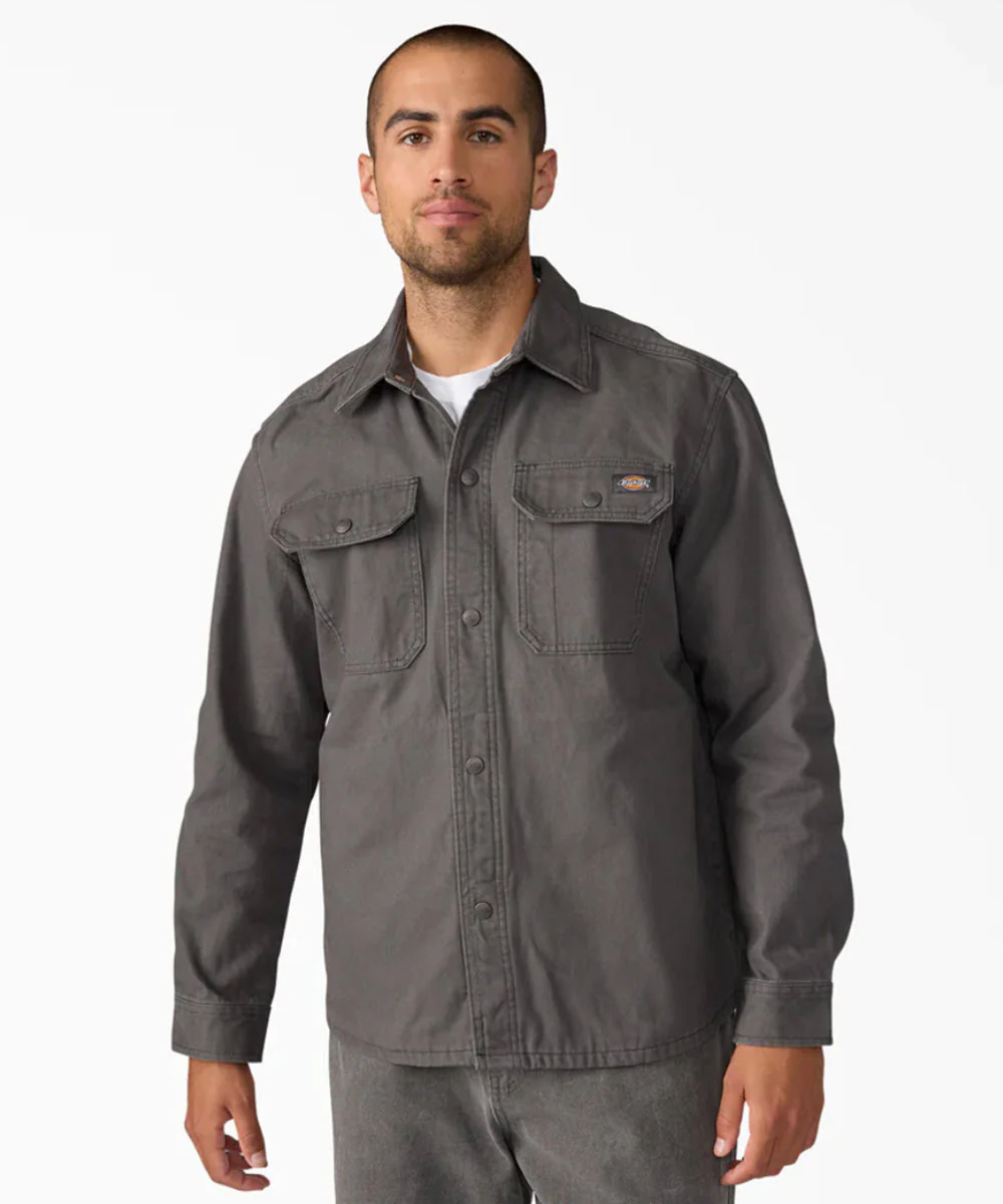 Dickies Men's Canvas Duck Shirt Jacket - Slate Grey
