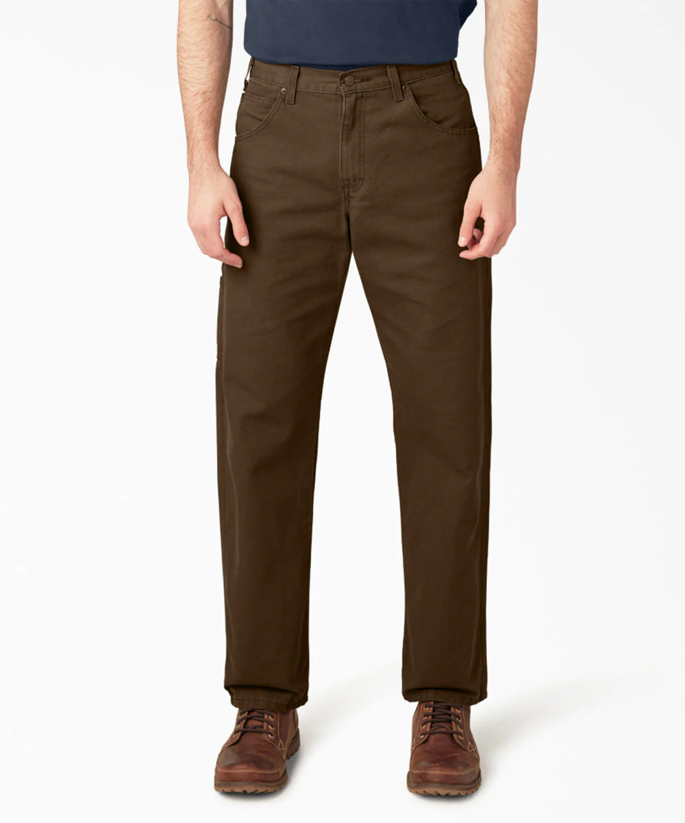 Dickies Men's Relaxed Fit Duck Utility Pants - Rinsed Timber Brown
