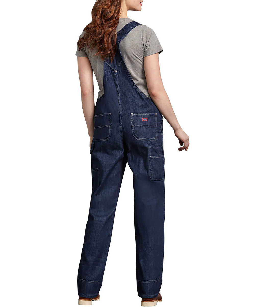 Dickies Women's Relaxed Fit Bib Overalls - Dark Indigo Blue - Image 3