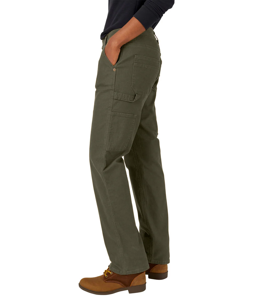 Dickies Women's Duck Carpenter Pants - Rinsed Moss Duck - Image 2