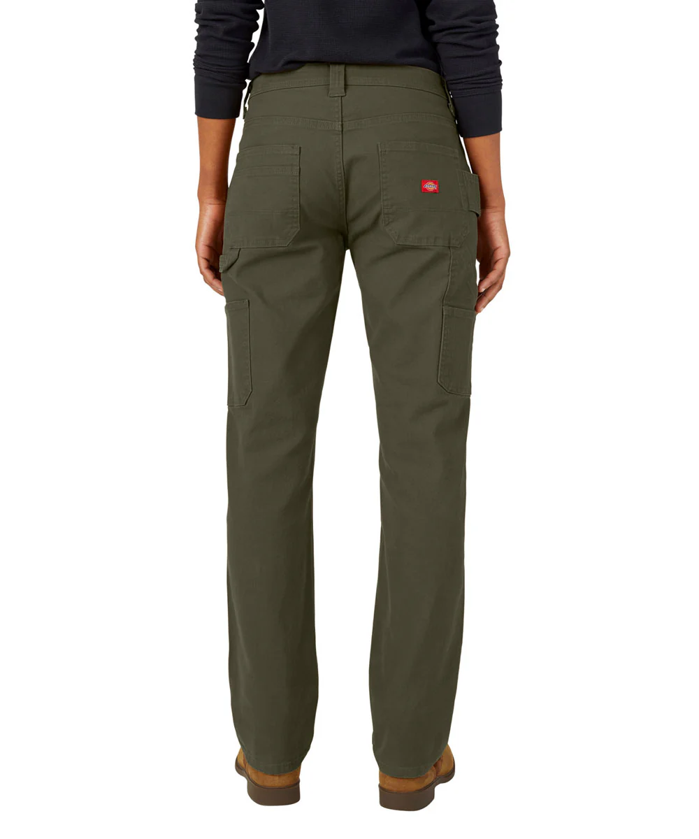 Dickies Women's Duck Carpenter Pants - Rinsed Moss Duck - Image 4