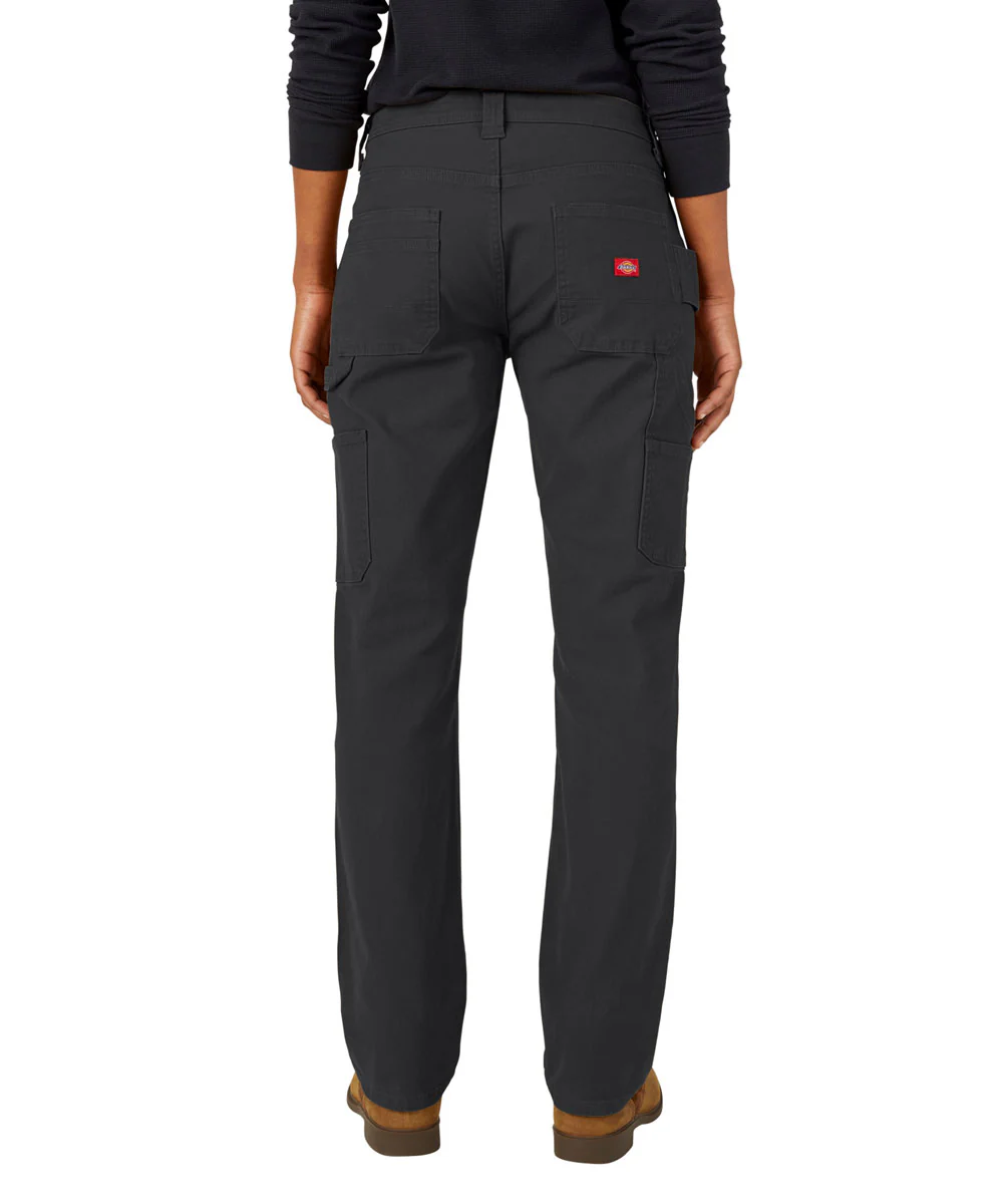 Dickies Women's Duck Carpenter Pants - Rinsed Black Duck - Image 2