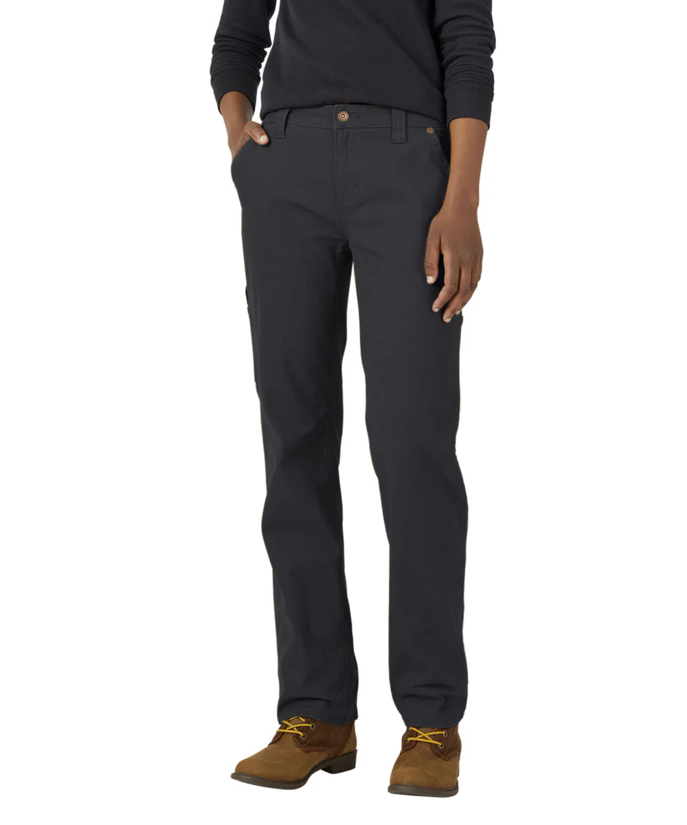 Dickies Women's Duck Carpenter Pants - Rinsed Black Duck - Image 3